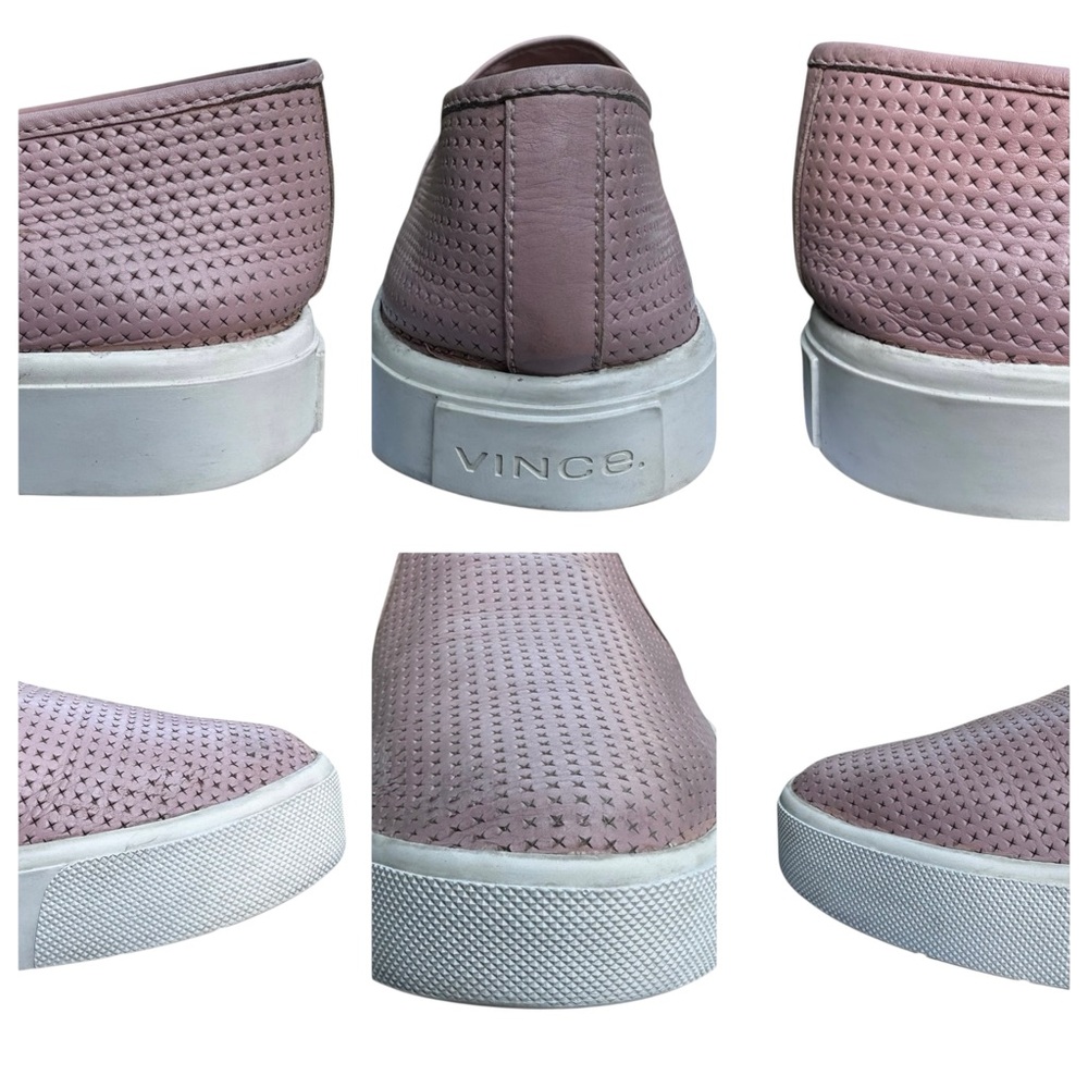 Vince Perforated Leather Slip On Sneakers Shoes Blair 5 Rose Pink US 8 Comfy - Picture 16 of 16